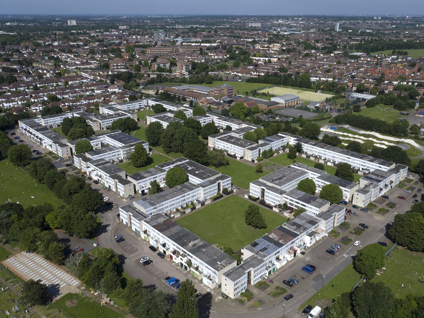 Aerial photo of Eastfields before regeneration